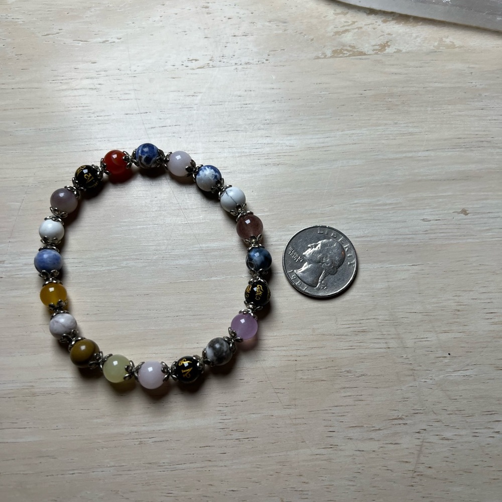 #49 Multi-Gemstone Hand Crafted colorful Crystal Bracelet